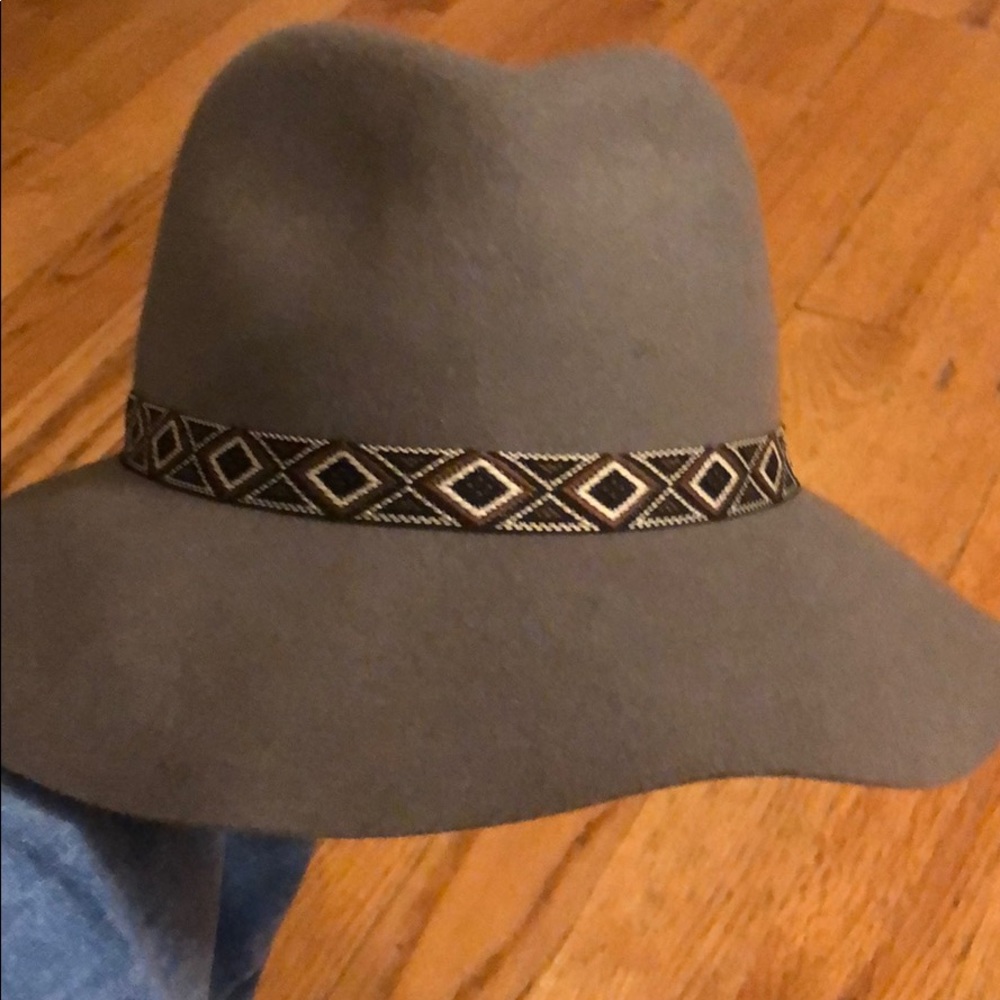 100% Wool Floppy Hat With Aztec Stitching